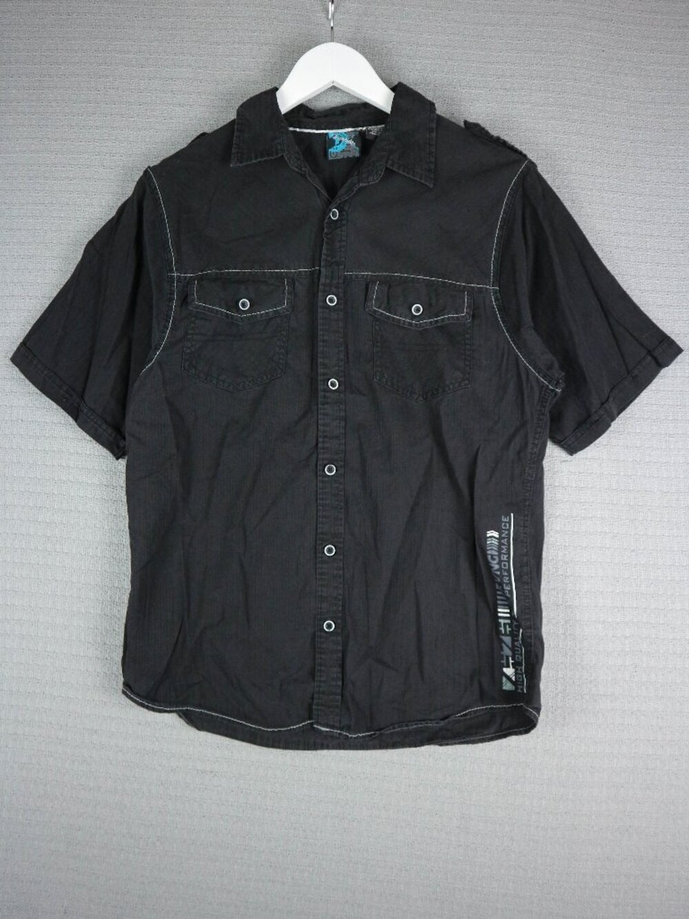 Burnside Y2K Vintage Streetwear Button Up Shirt Mens Small Grey